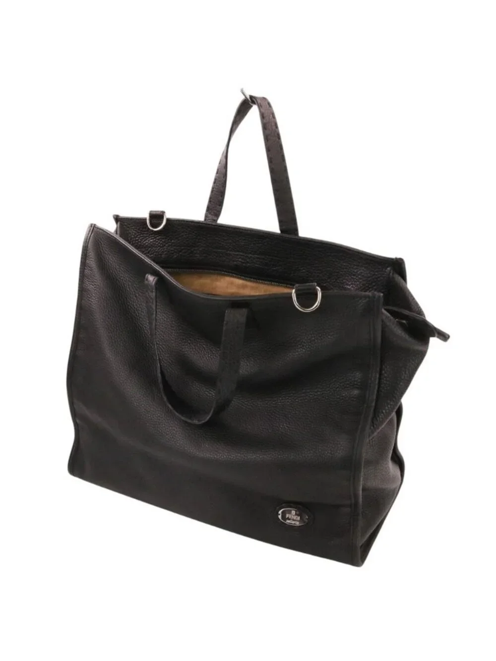 Fendi Selleria Roman Leather Stitch Tote